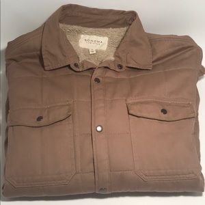 NWOT SONOMA quilted Button Up Sherpa Lined Jacket